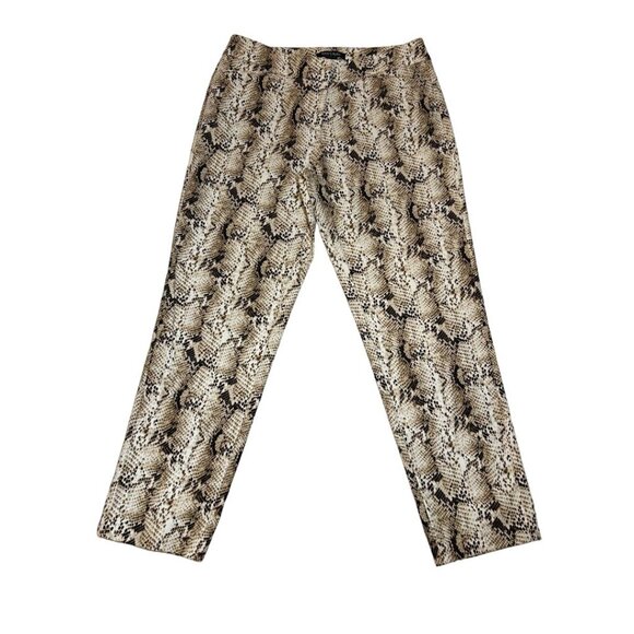 White House Black Market Women's Slim‎ Ankle Pants 6R Snake Print Beige & Black - Picture 3 of 7